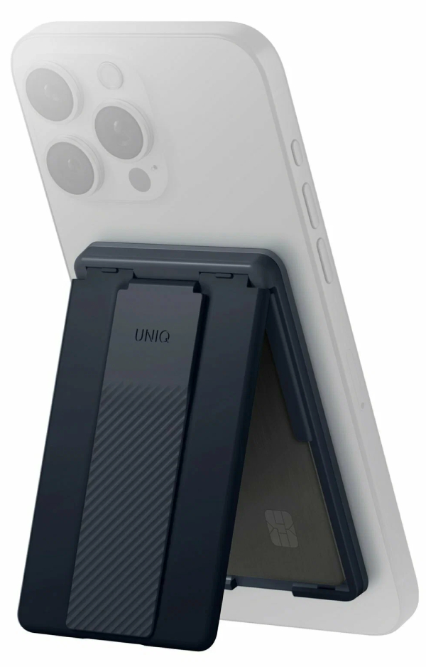 Чехол-бумажник Uniq Heldro ID Magnetic cardholder with Grip-Band and Stand Storm Blue