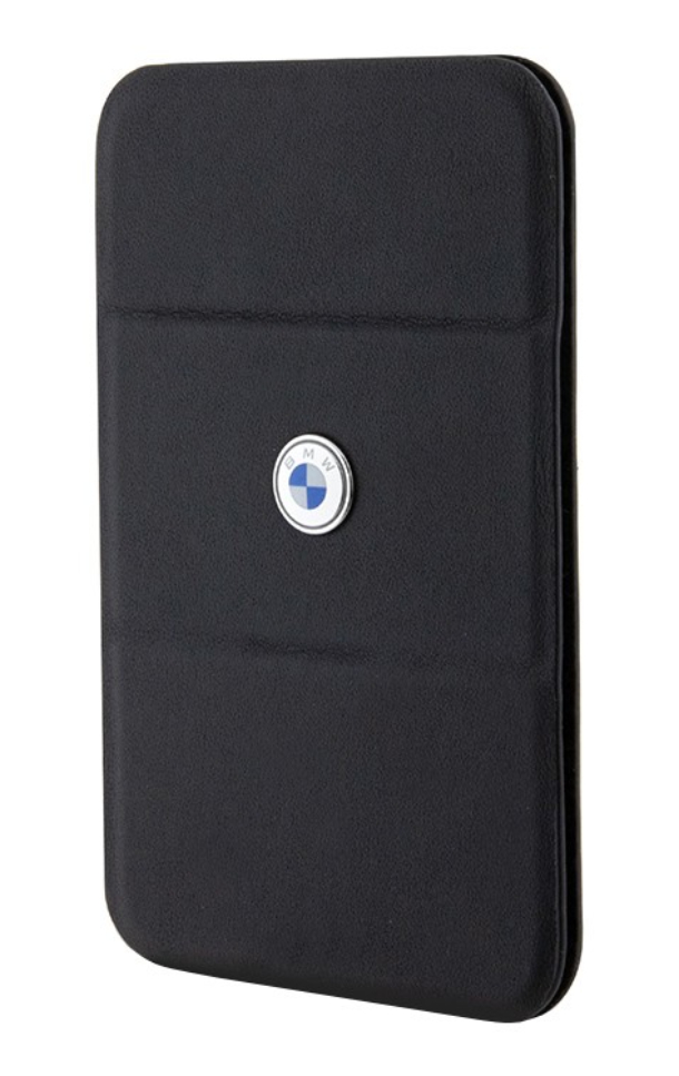 Чехол-бумажник BMW бумажник-стенд Wallet MagSafe Cardslot Stand Signature Leather with metal logo Black