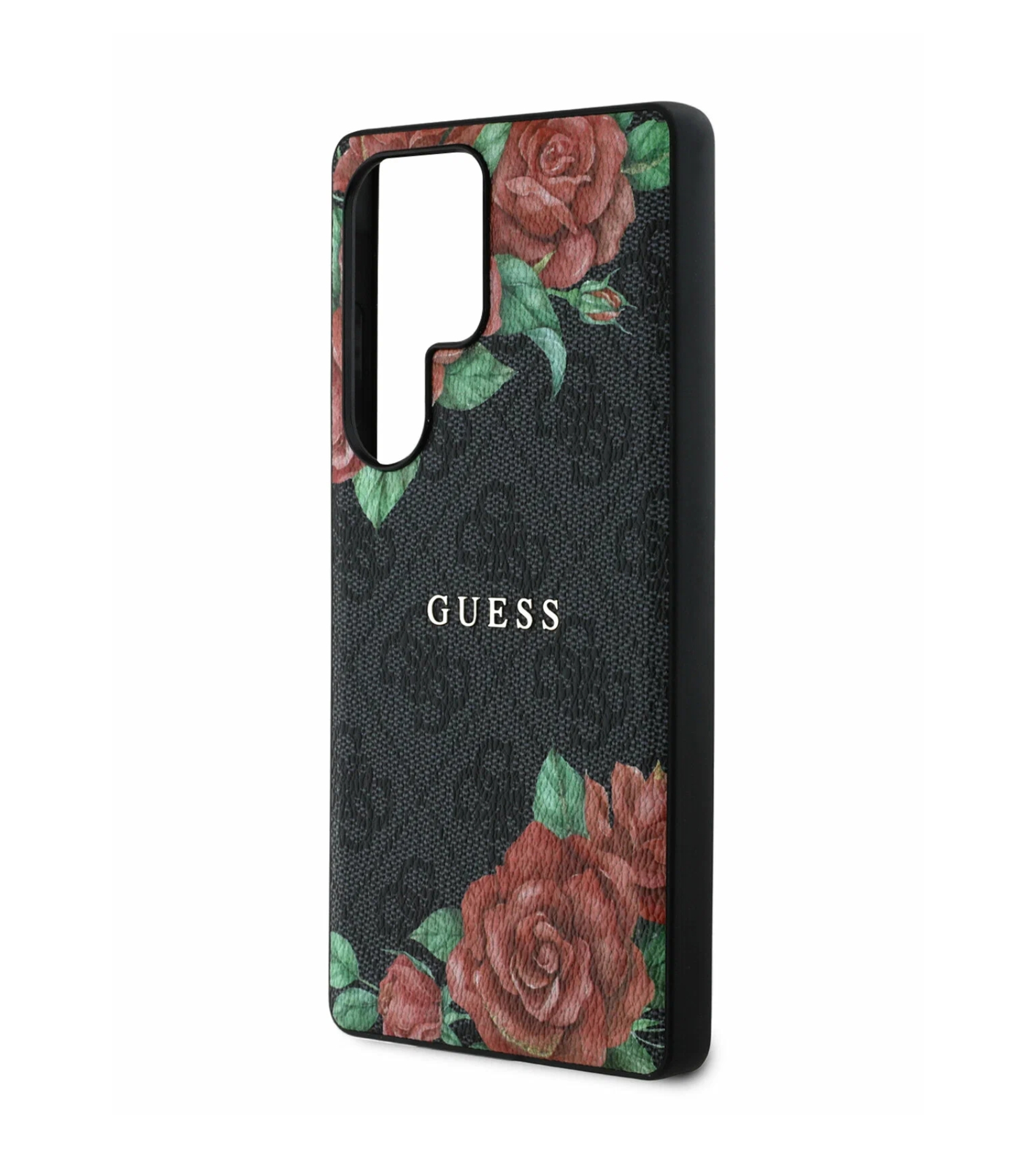 Чехол Guess для Galaxy S25 Ultra PU Flowers Roses Hard Black (MagSafe)