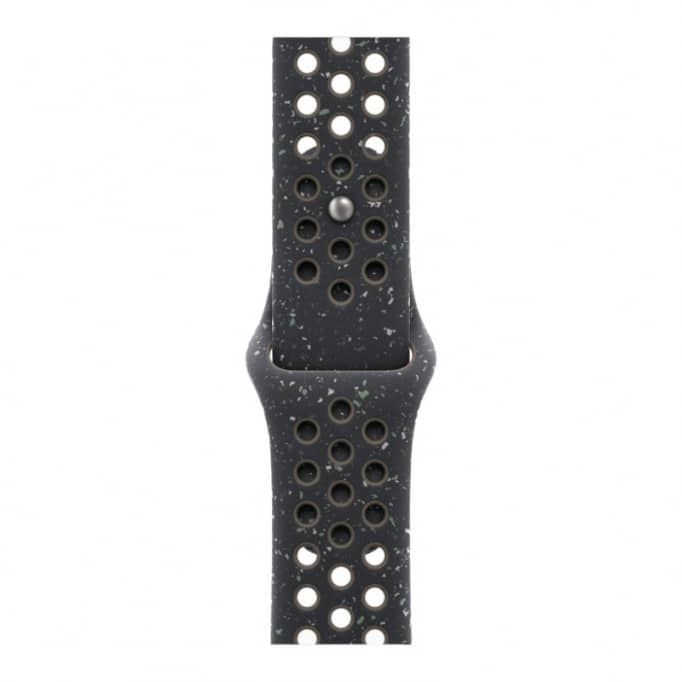 Apple Watch Series 10 GPS 42 мм, корпус из алюминия цвета «чёрный глянец», спортивный ремешок Midnight Sky Nike S/M (MYJP3)