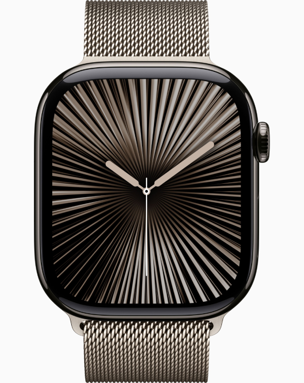 Apple Watch Series 10 GPS 46 mm, Slate Titanium Case with Stainless Steel Milanese Loop Apple S/M (MC7R4)