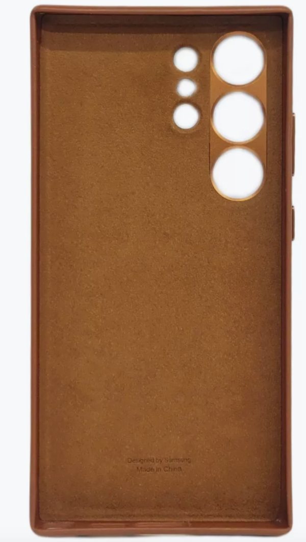 Чехол Leather case для Samsung Galaxy S24 Ultra, коричневый