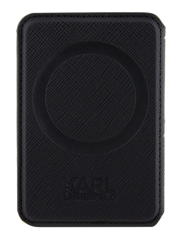Чехол-бумажник Karl Lagerfeld Wallet MagSafe Cardslot Stand Saffiano RSG logo Black