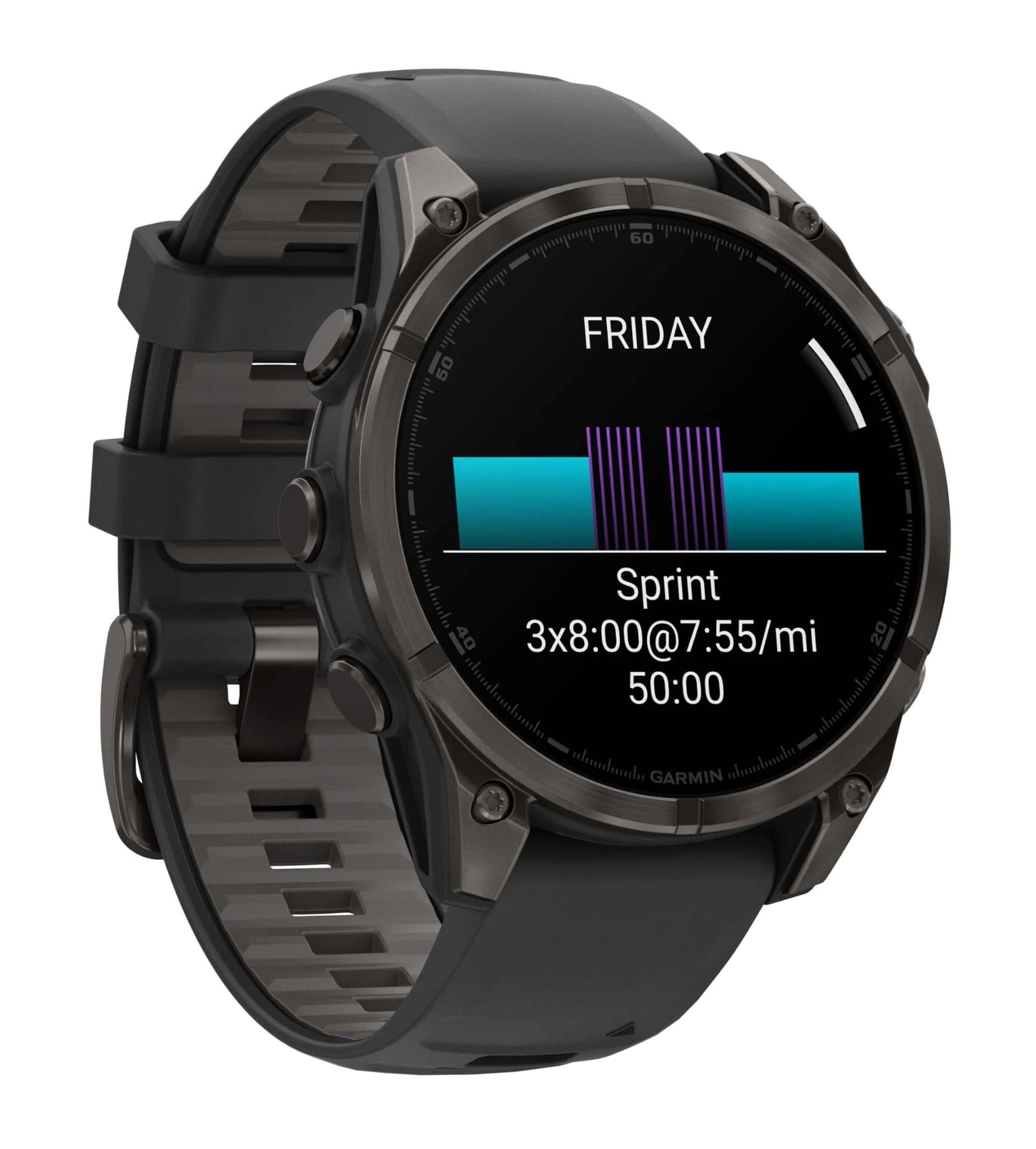 Умные часы Garmin Fenix 8, 47мм, AMOLED Sapphire Carbon Gray DLC Titanium with Black Silicone Band