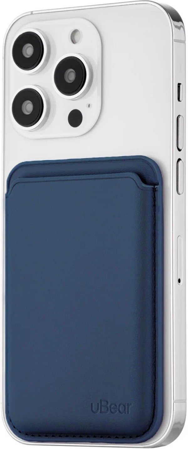 Чехол-бумажник Ubear Leather Shell Case, натуральная кожа, тёмно-синий